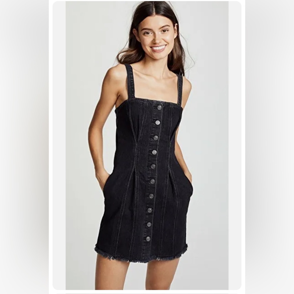 Current / Elliott Women's The Corset Dress, Torpedo Denim Black